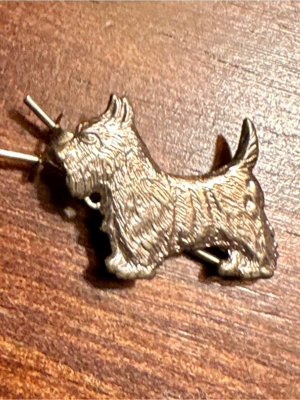Scottie Dog Vintage Barrette in Silver Tone